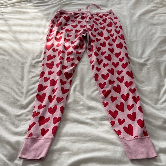 Hanna Andersson Pink Pajama Set with Red Hearts Adult Small Valentine’s Day - Picture 14 of 14